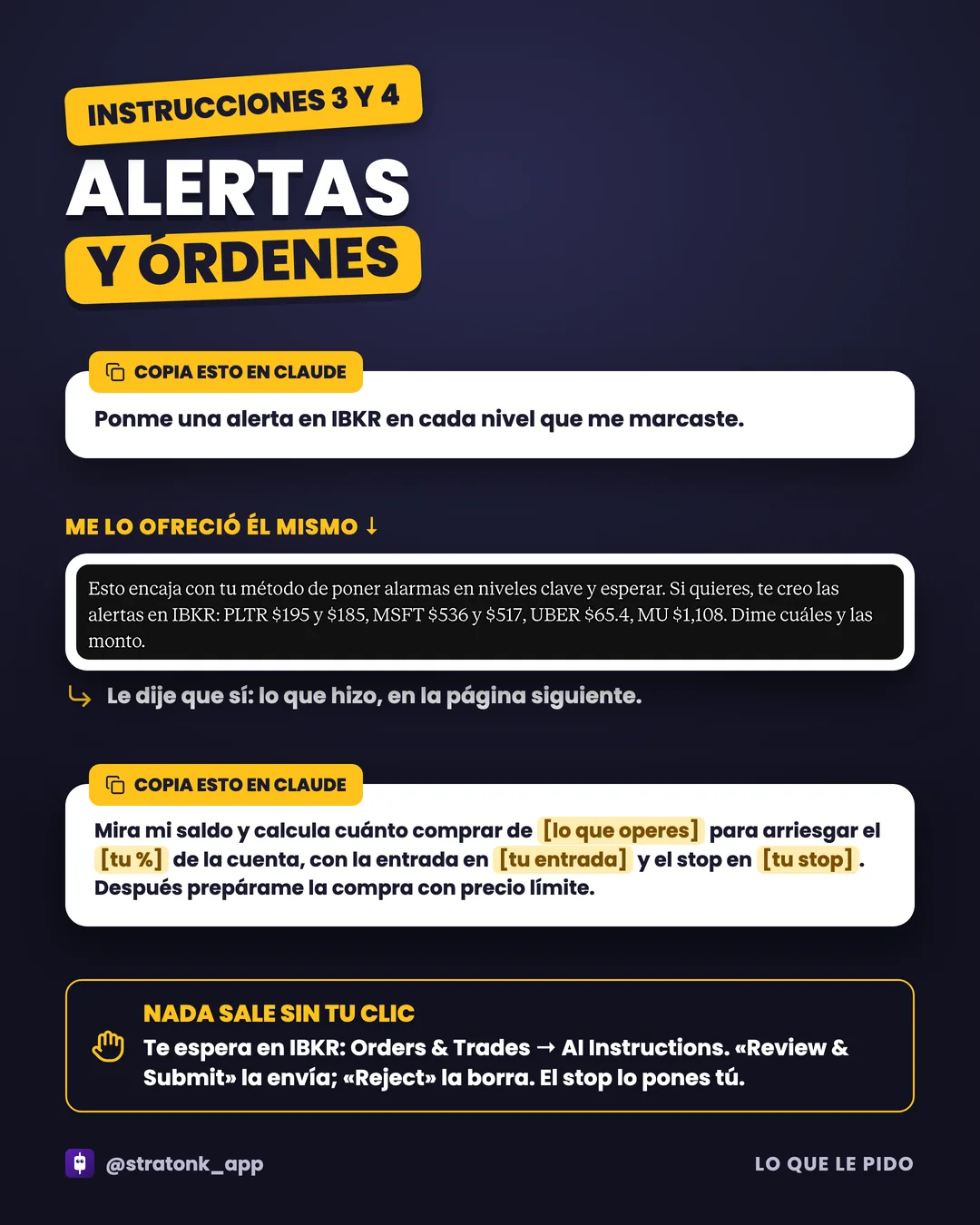 Página 12 de la guía: Alertas y órdenes